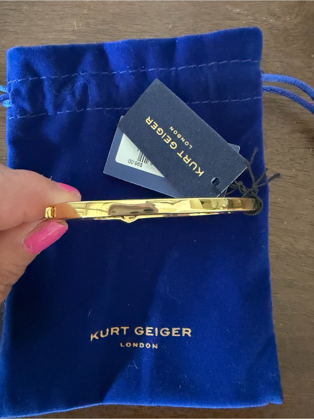 NWT Kurt Geiger Gold Rainbow Crystal Eye Bangle - Picture 6 of 7